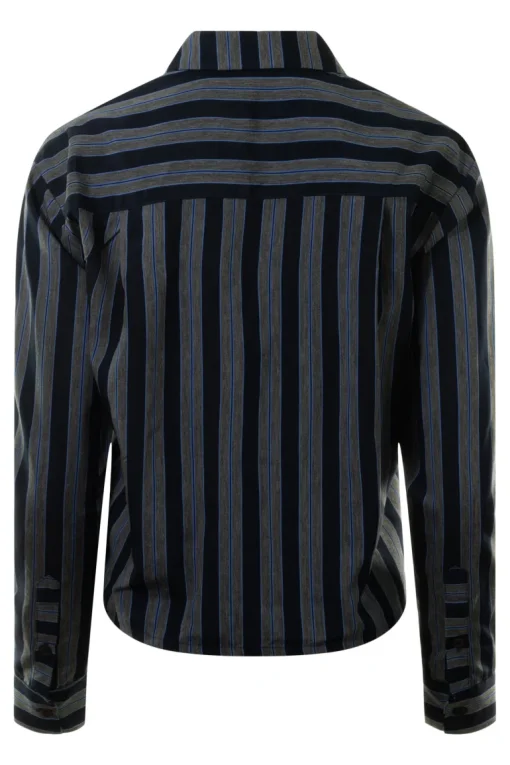 A Shirt Thing Ondine Striped Blouse in Navy