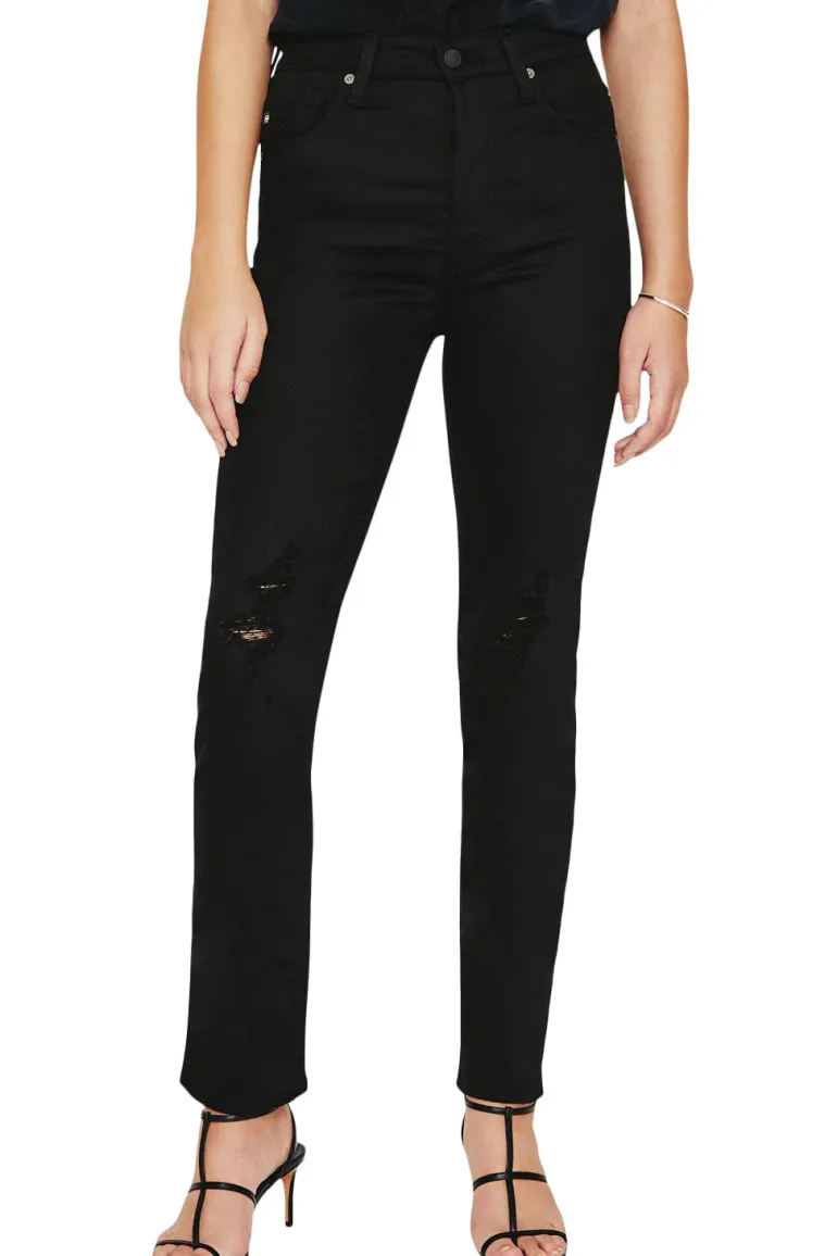 AG Alexxis Slim Straight Denim in Blackboard