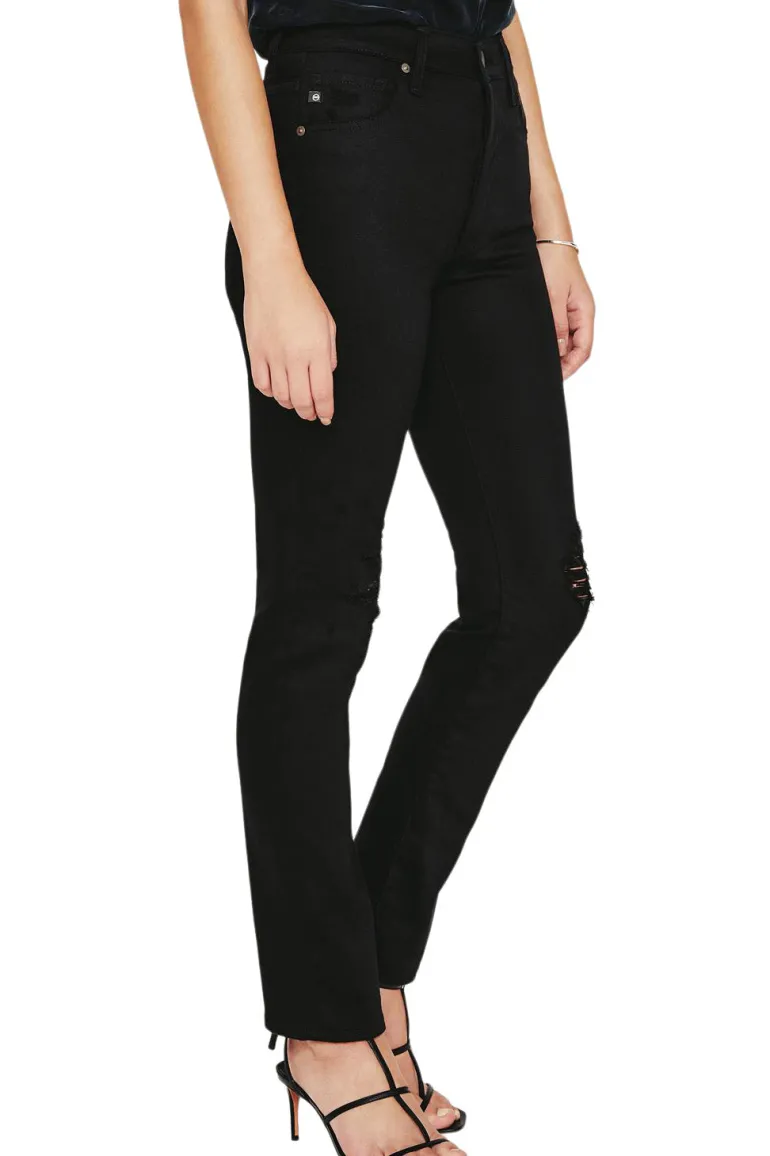 AG Alexxis Slim Straight Denim in Blackboard