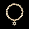 Alexa Leigh Crystal Star of David Bracelet in Yellow Gold