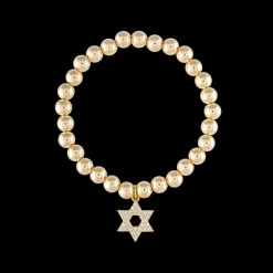 Alexa Leigh Crystal Star of David Bracelet in Yellow Gold