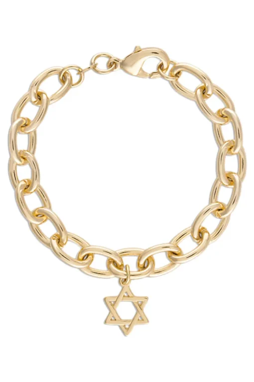 Alexa Leigh Paloma Star of David Bracelet in Yellow Gold