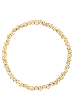Alexa Leigh Quarter Square Beaded Bracelet in Yellow Gold