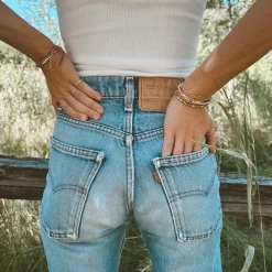 Alexa Leigh Quarter Square Beaded Bracelet in Yellow Gold