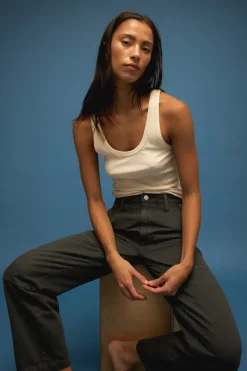 AMO Denim Billie Field Pants in Pewter