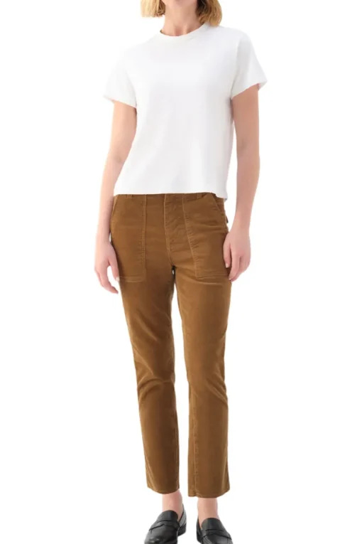 AMO Denim Corduroy Easy Army Trousers in Walnut