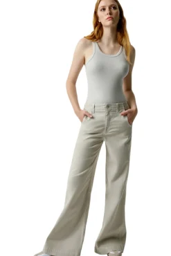 AMO Denim Edith Wide Leg in Pumice