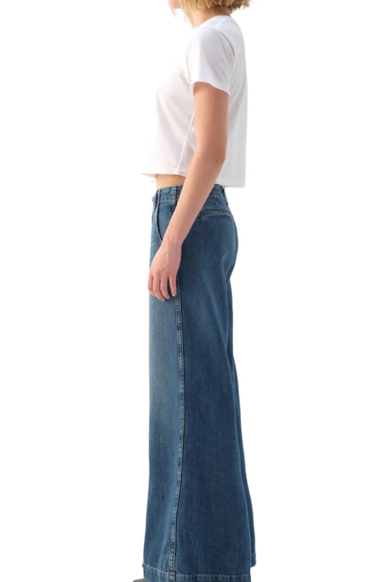 AMO Denim Edith Wide Leg Trouser in Romance