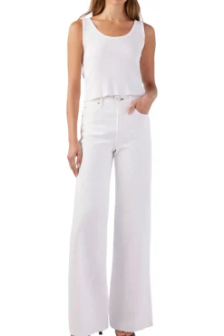 AMO Denim Frida Wide Leg Denim in Alabaster