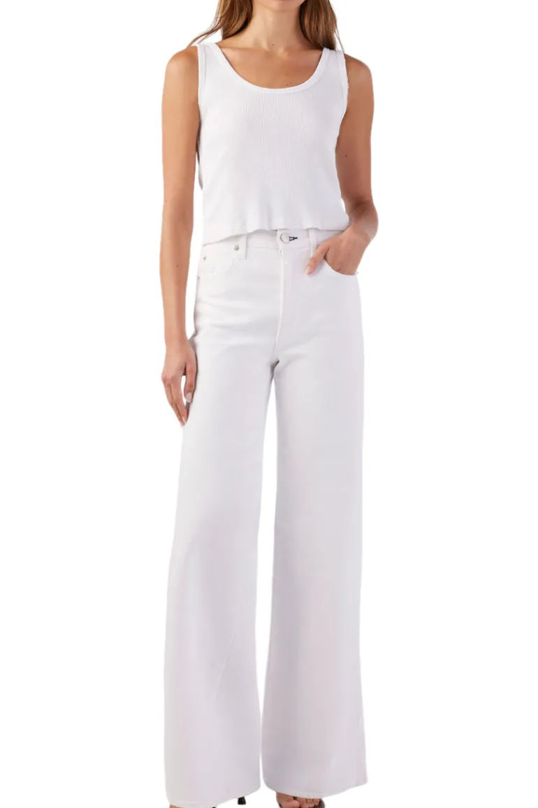 AMO Denim Frida Wide Leg Denim in Alabaster