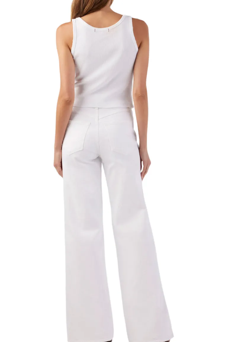 AMO Denim Frida Wide Leg Denim in Alabaster