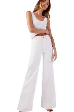 AMO Denim Frida Wide Leg Denim in Alabaster