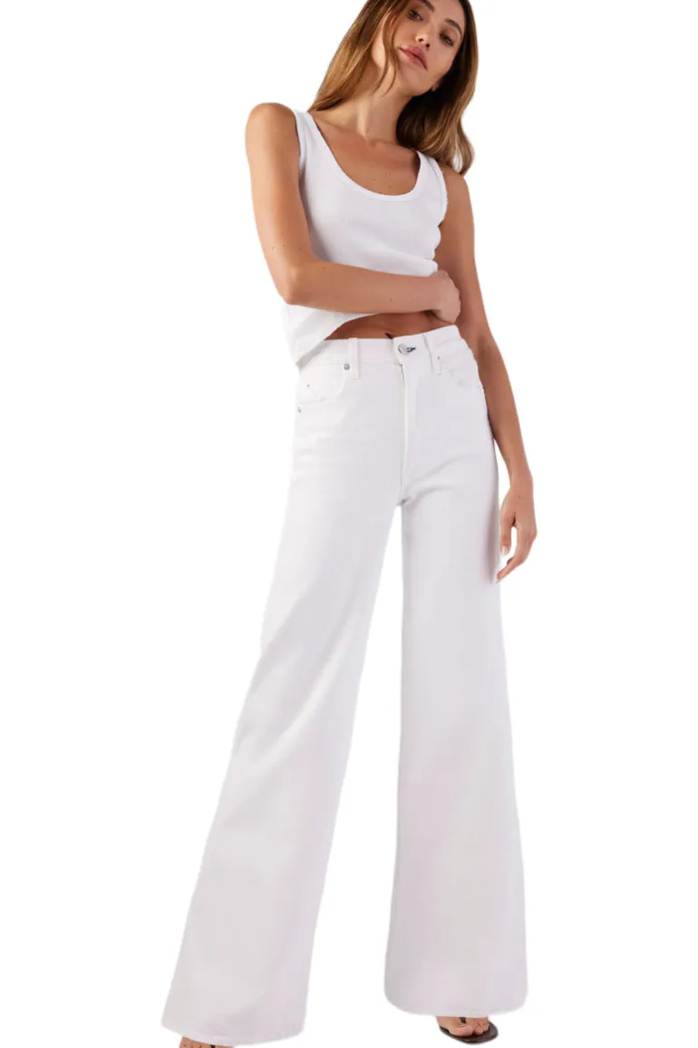 AMO Denim Frida Wide Leg Denim in Alabaster