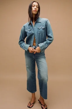 AMO Denim Marjorie Wide Leg Denim in Dropout