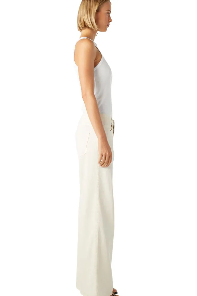 AMO Denim Sabine Wide Leg in Bone