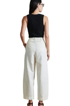 Apiece Apart Bari Crop Trousers in Cream