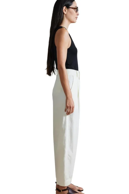 Apiece Apart Bari Crop Trousers in Cream
