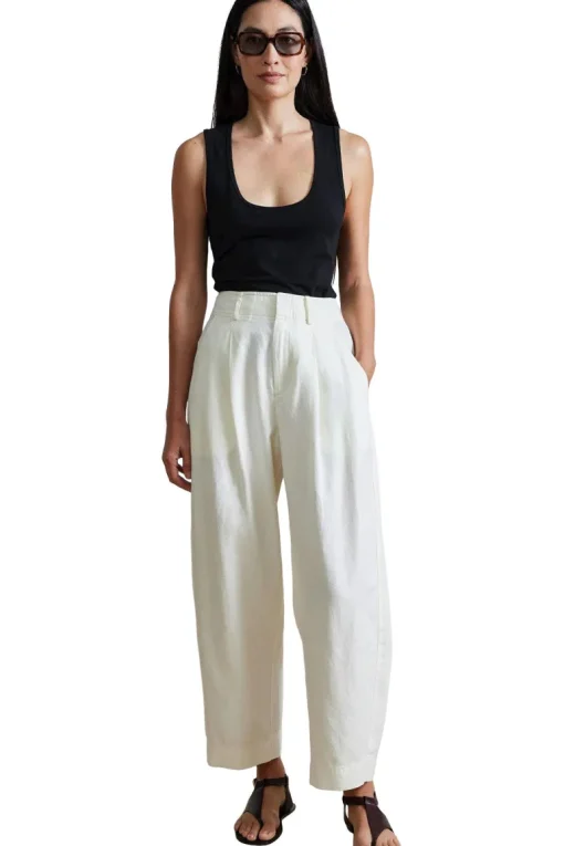 Apiece Apart Bari Crop Trousers in Cream