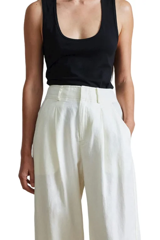Apiece Apart Bari Crop Trousers in Cream
