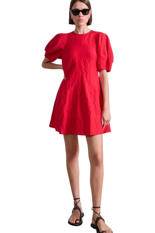 Apiece Apart Bettina Mini Dress in Red