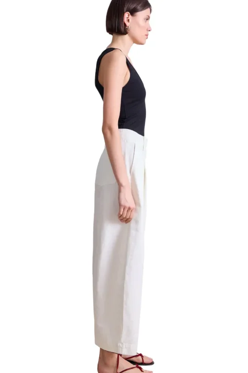 Apiece Apart Cropped Cybil Trouser in Cream