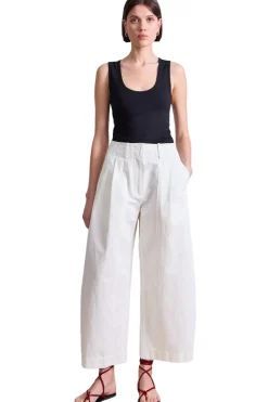 Apiece Apart Cropped Cybil Trouser in Cream