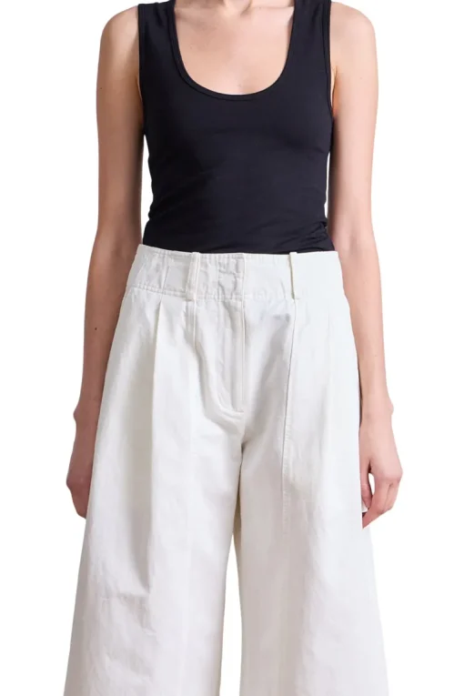 Apiece Apart Cropped Cybil Trouser in Cream