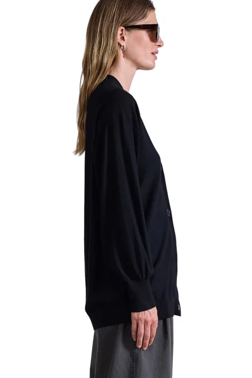 Apiece Apart Drippy Tissue Cardigan in Black