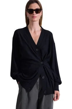 Apiece Apart Drippy Tissue Cardigan in Black