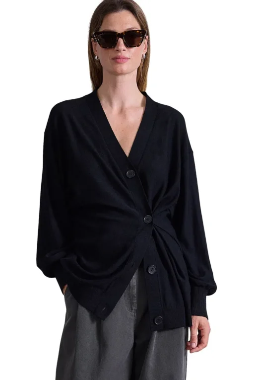 Apiece Apart Drippy Tissue Cardigan in Black