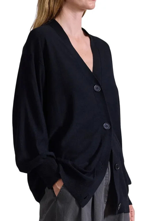 Apiece Apart Drippy Tissue Cardigan in Black