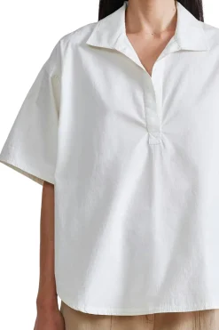 Apiece Apart Easy Pop Over Henley in Cream