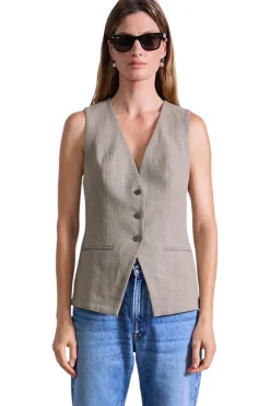 Apiece Apart Helena V-neck Vest in Moss