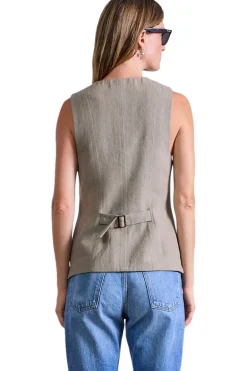 Apiece Apart Helena V-neck Vest in Moss