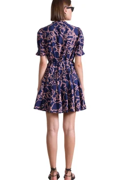 Apiece Apart Las Almas Dress in Large Lace Floral Navy