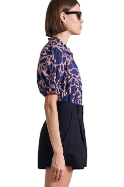 Apiece Apart Los Altos Top in Large Lace Floral Navy