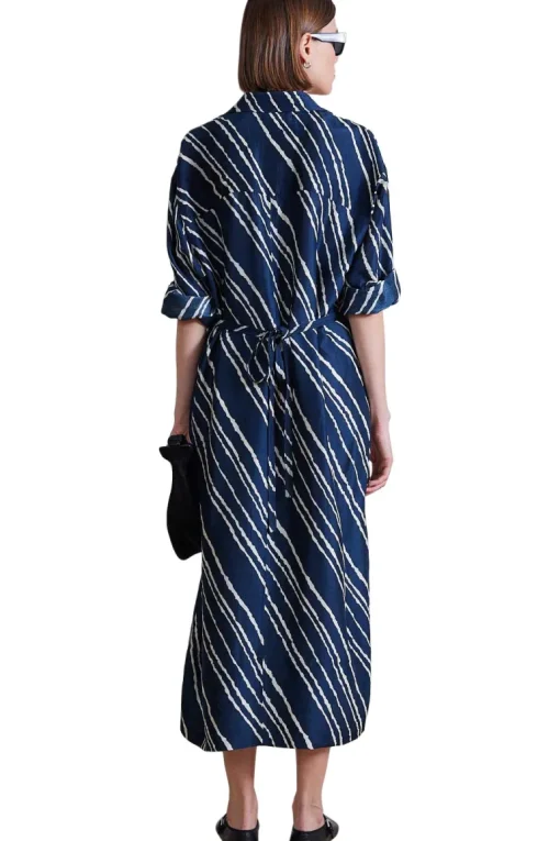 Apiece Apart Mila Shirt Dress in Navy Bias