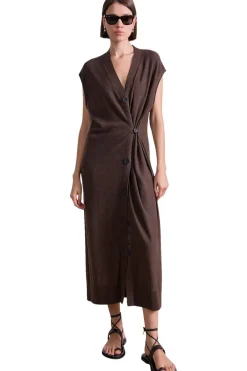 Apiece Apart Olana Knit Midi Dress in Espresso