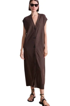 Apiece Apart Olana Knit Midi Dress in Espresso