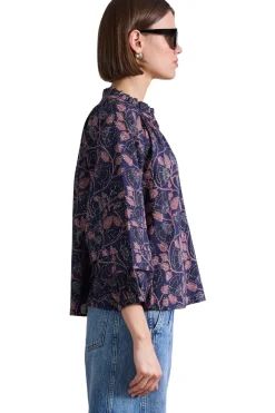 Apiece Apart Trinidad Top in Camille Floral Navy