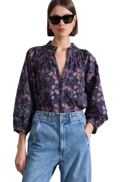 Apiece Apart Trinidad Top in Camille Floral Navy