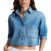 ASKK NY Cropped Denim Shirt in Muse