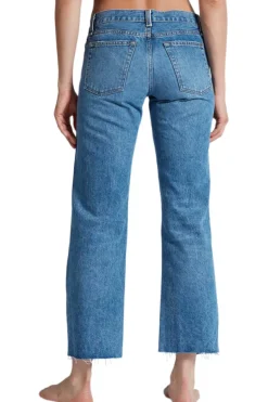 ASKK NY Low Rise Straight Leg Denim in Studded Muse