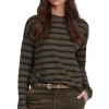 ASKK NY Printed Long Sleeve Tee in Safari Green