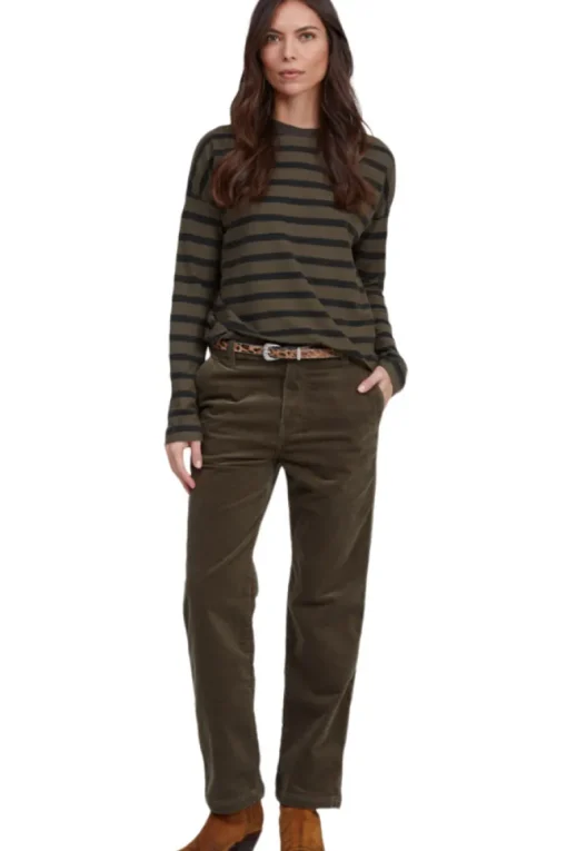 ASKK NY Printed Long Sleeve Tee in Safari Green