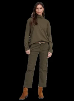 ASKK NY Slim Fit Twill Trouser in Safari Green