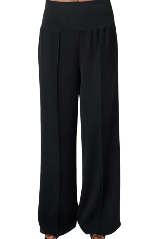 ATM Crepe Twill Palazzo Pants in Black