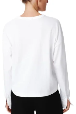 ATM Heavyweight Jersey Mixed Media Top in White