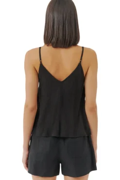 ATM Slub Jersey Exposed Seam Tank in Black