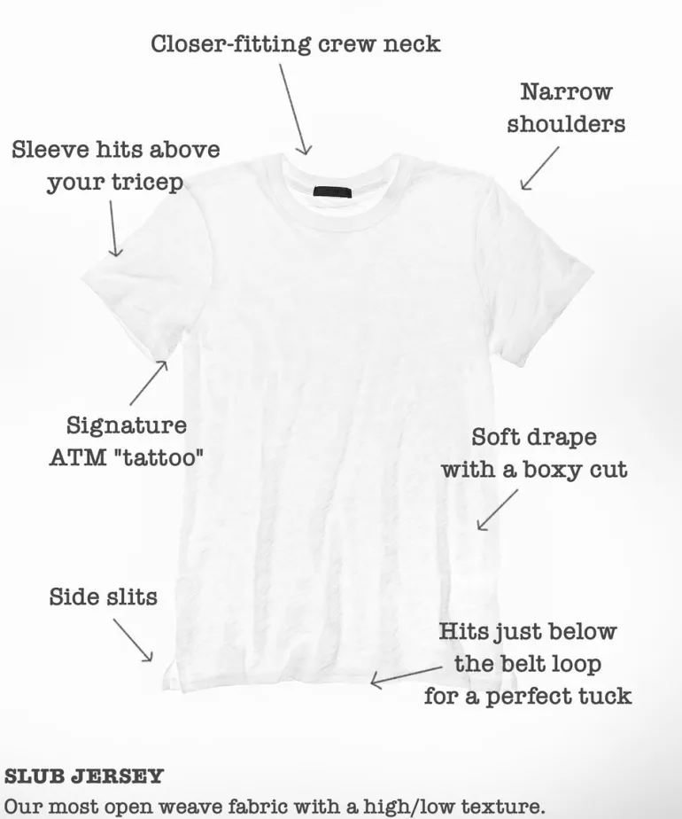 ATM Slub Jersey Schoolboy Crewneck Tee